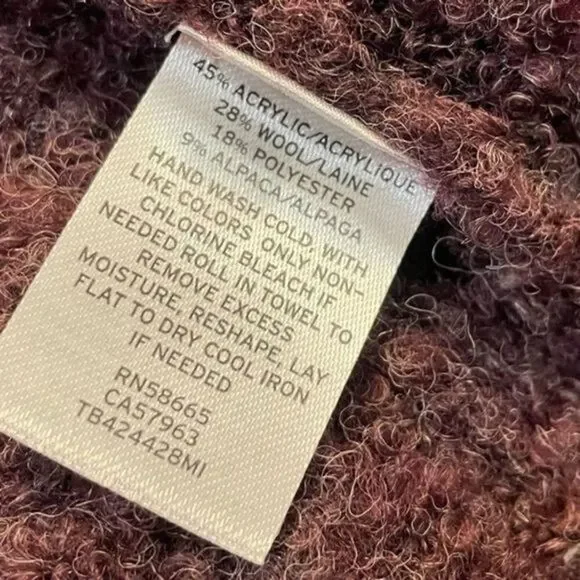 Treasure and Bond Burgundy Wool Alpaca Cardigan Medium - Picture 6 of 7